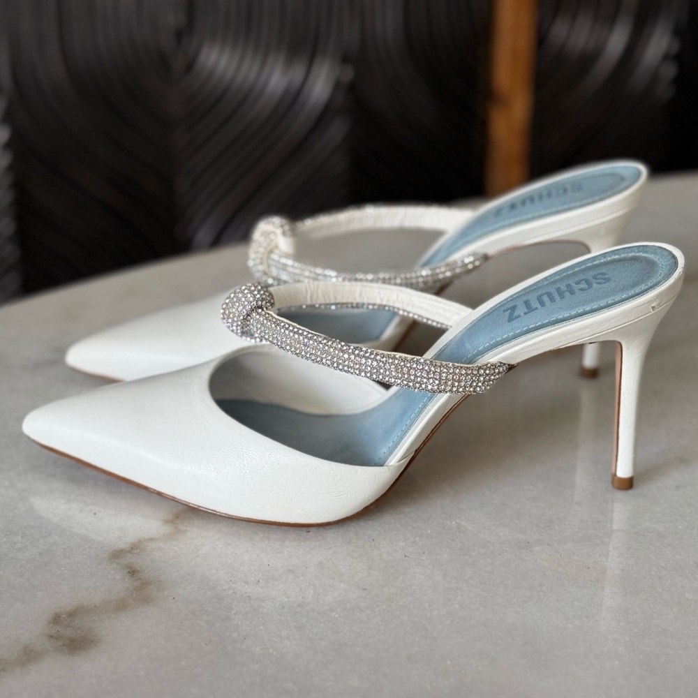 SCHUTZ White Bridal Pumps Mules heels